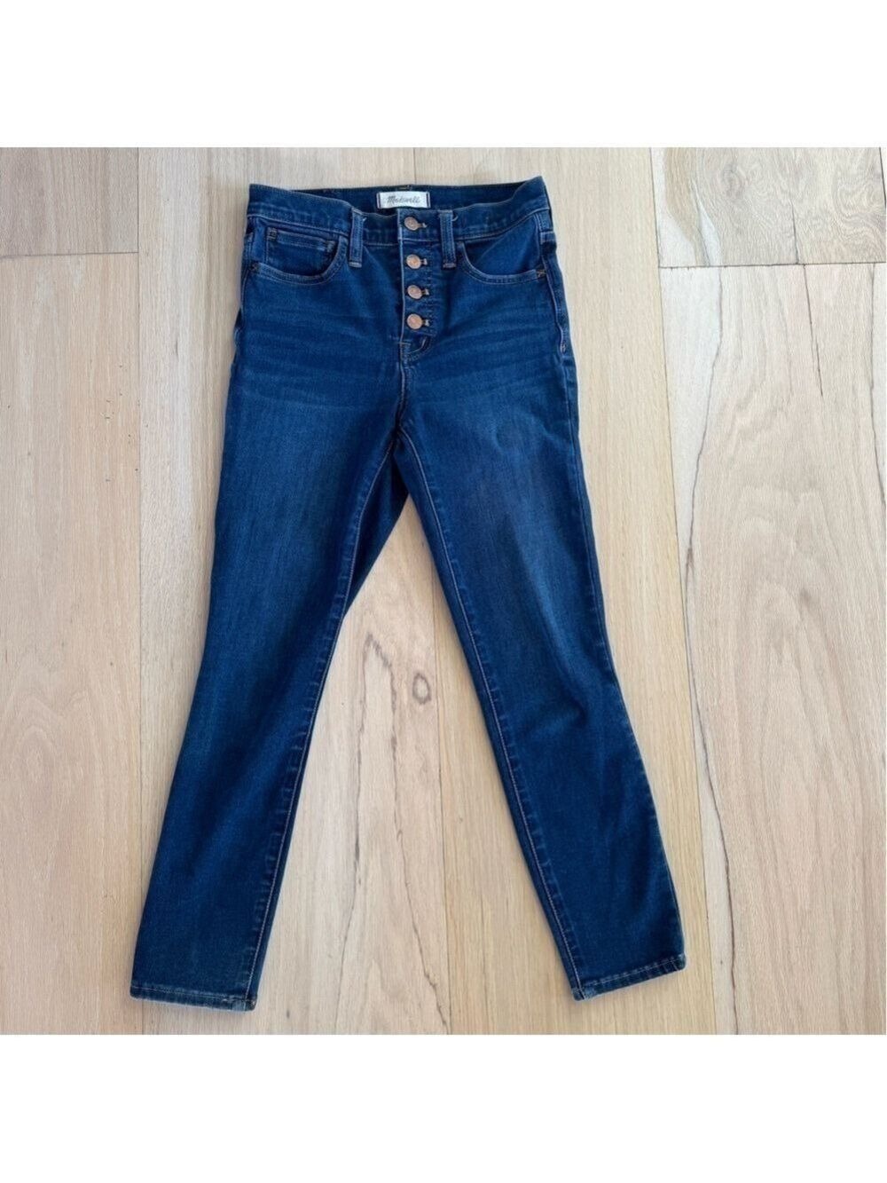 Madewell 10” High-Rise Skinny Jeans Medium Wash Button-Fly Size 24